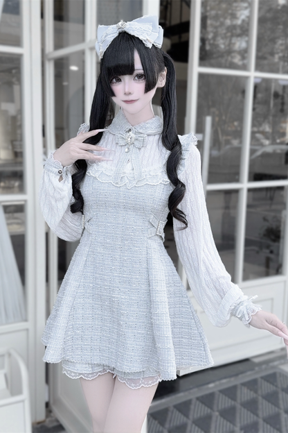 Tweed Süßes Kleid + Kurze Hose