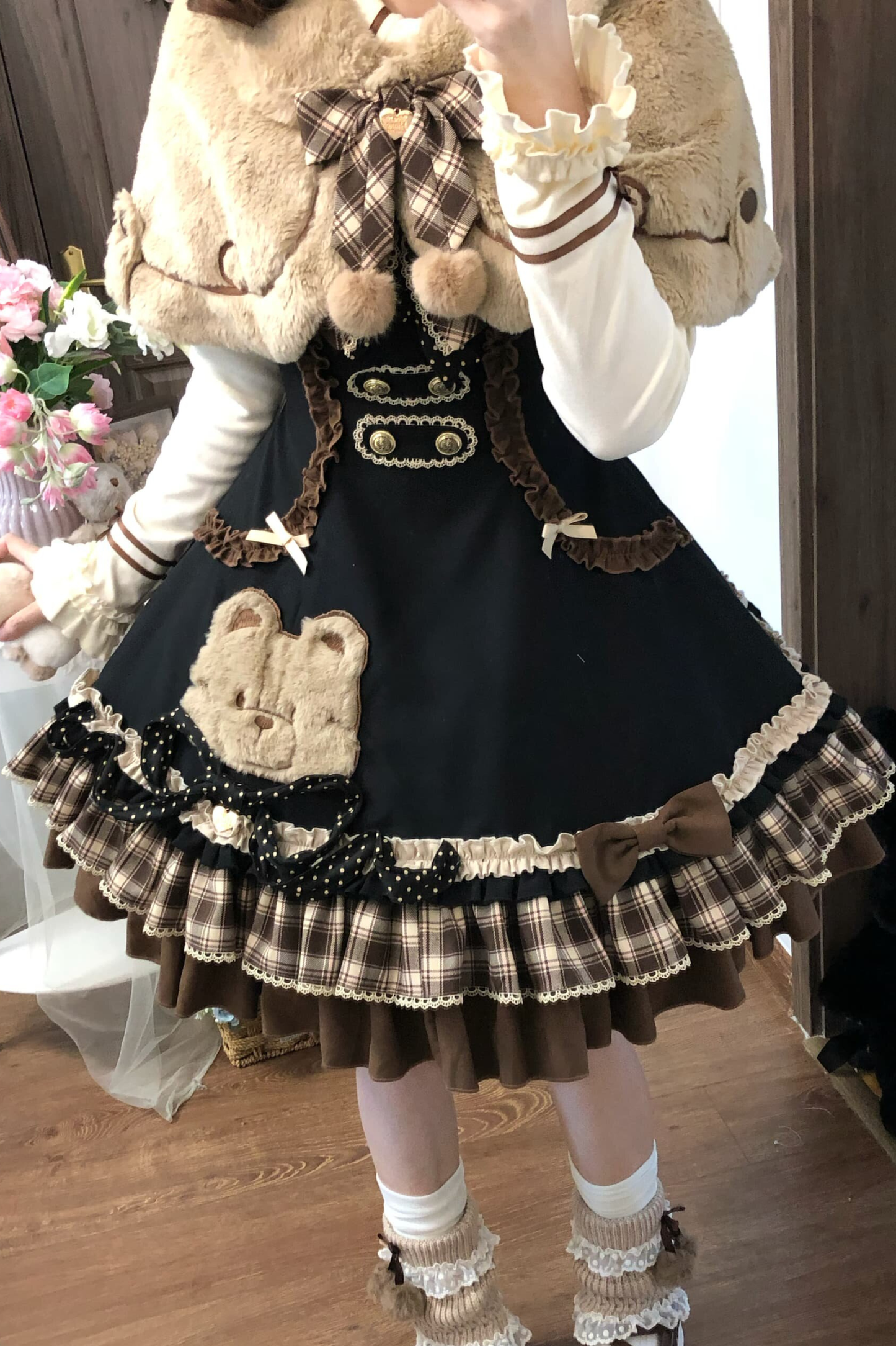 Bear Lolita Jumper Skirt + Top + Cape + Hat