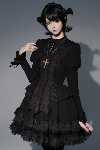 [Deadline for reservations: November 19] Camilla Spider Web Bat Gothic Dark Series Dress Full Set + Setup Full Set