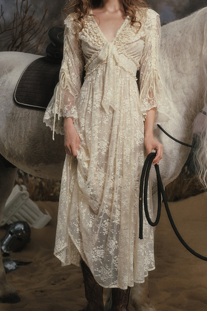 Western Lace Long Dress + Corset – Belchic Western Lace Long Dress + Corset – Belchic