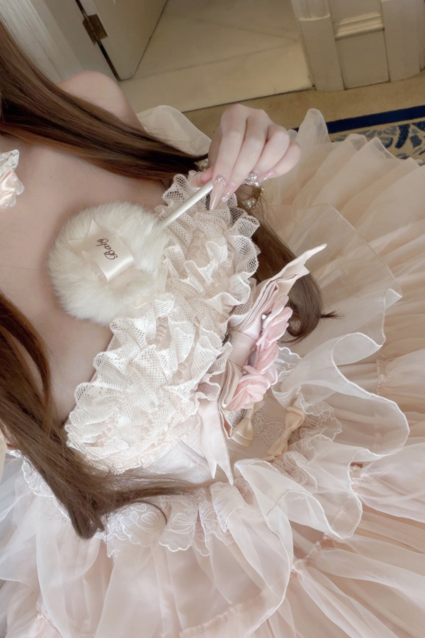 [Vorbestellung bis 30. März]Reines, süßes Hochzeitskleid + Ärmel + Schal