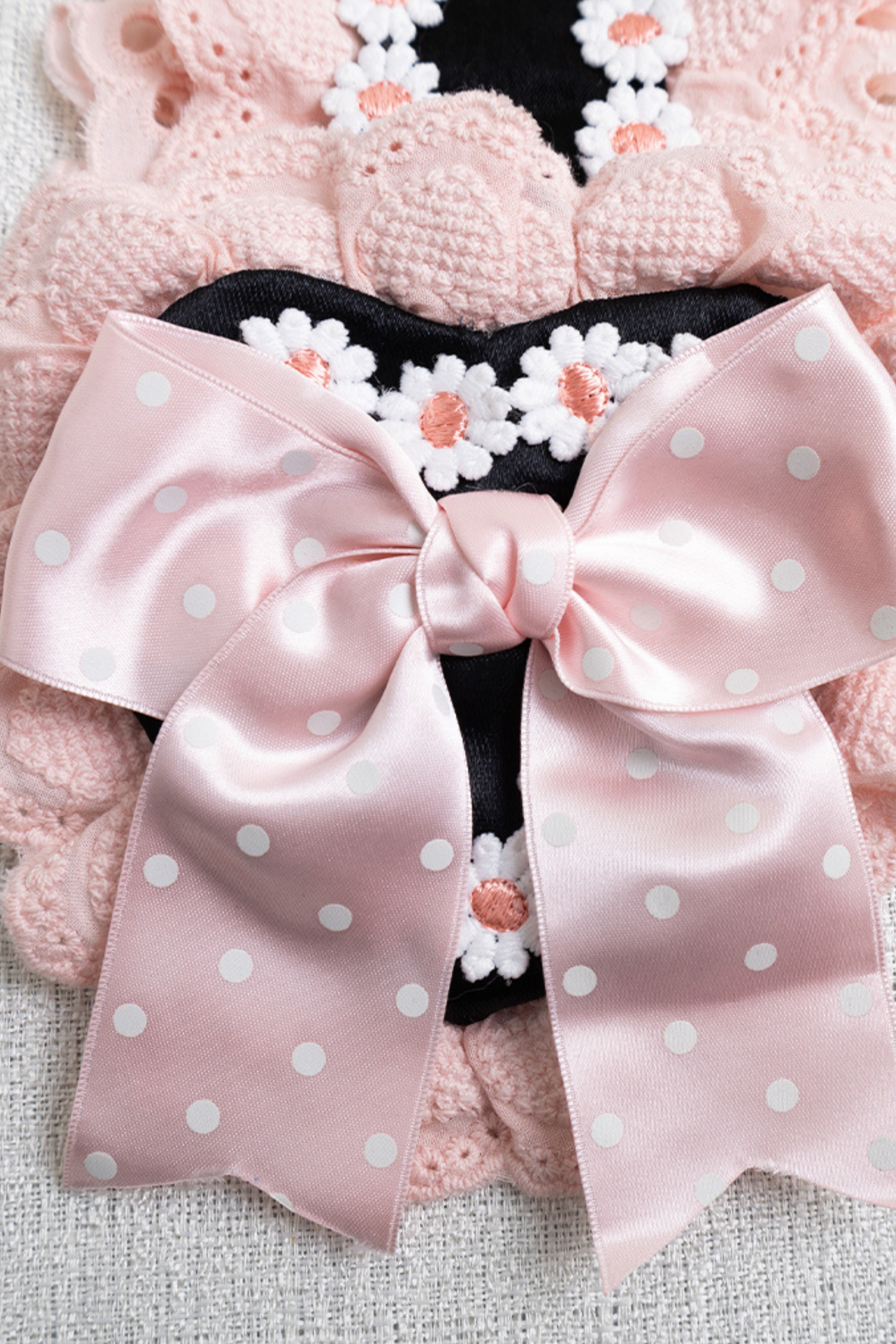 フリルリボンボンネット+ヘアバンド