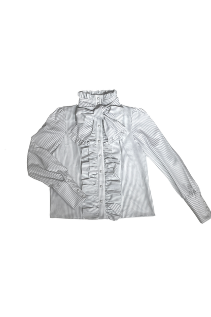 ストライプゴシックロリータシャツ+ケーキスカート