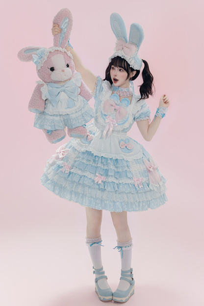 Lace Rabbit Ear Headband + Ribbon Necklace