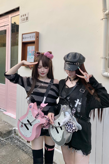 Dark Pop Color Blocking Crossbody Bag