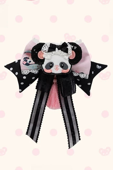 [Reservierungsschluss am 1025] Pink/Grüne Chinoiserie-Lolita-Sweet-Panda-Serie Accessoires (Teetassen-inspirierter Minihut, Pandaohren-Haube, Pandaohren-KC, Pandaohren-Barett, Haarclip, Halskette, Handtasche, Quastenbrosche, Socken)