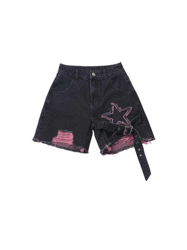 Off-Shoulder Star Boarder Top + Half Pants + Ruffle Skirt