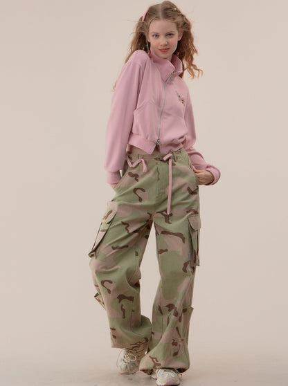 American High Waist Casual Camouflage Pants