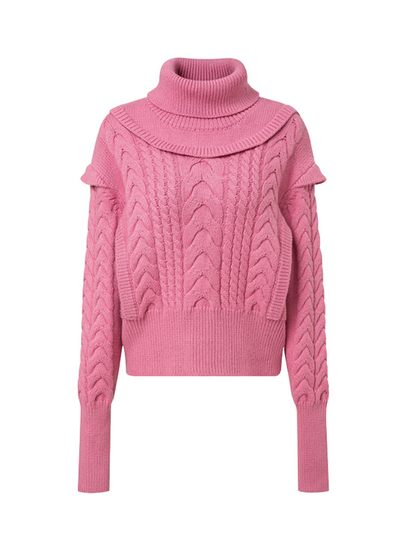 French High Neck Knit Sweater