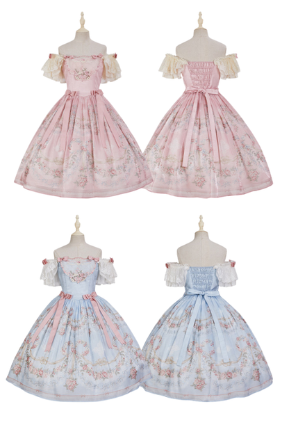 Vilandry Garden Off-Shoulder Dress + Jumper Skirt + Cape