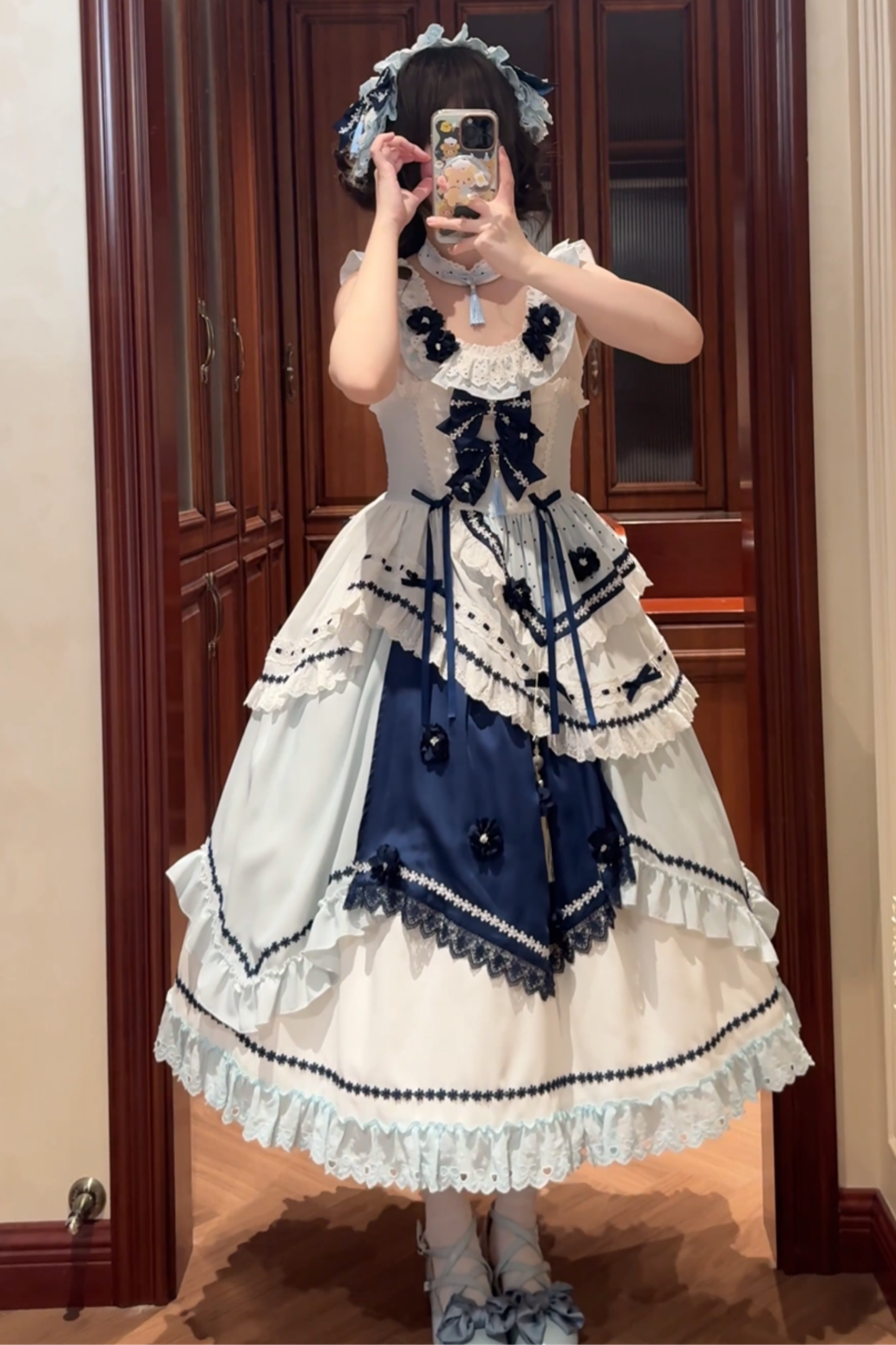 [3월 18일 예약마감] 차이나 드림 원피스 + 점퍼 스커트 + 소매 + 레그 워머 + 머리띠 + 칼라 + 클립 + 리본 + 공주 소매