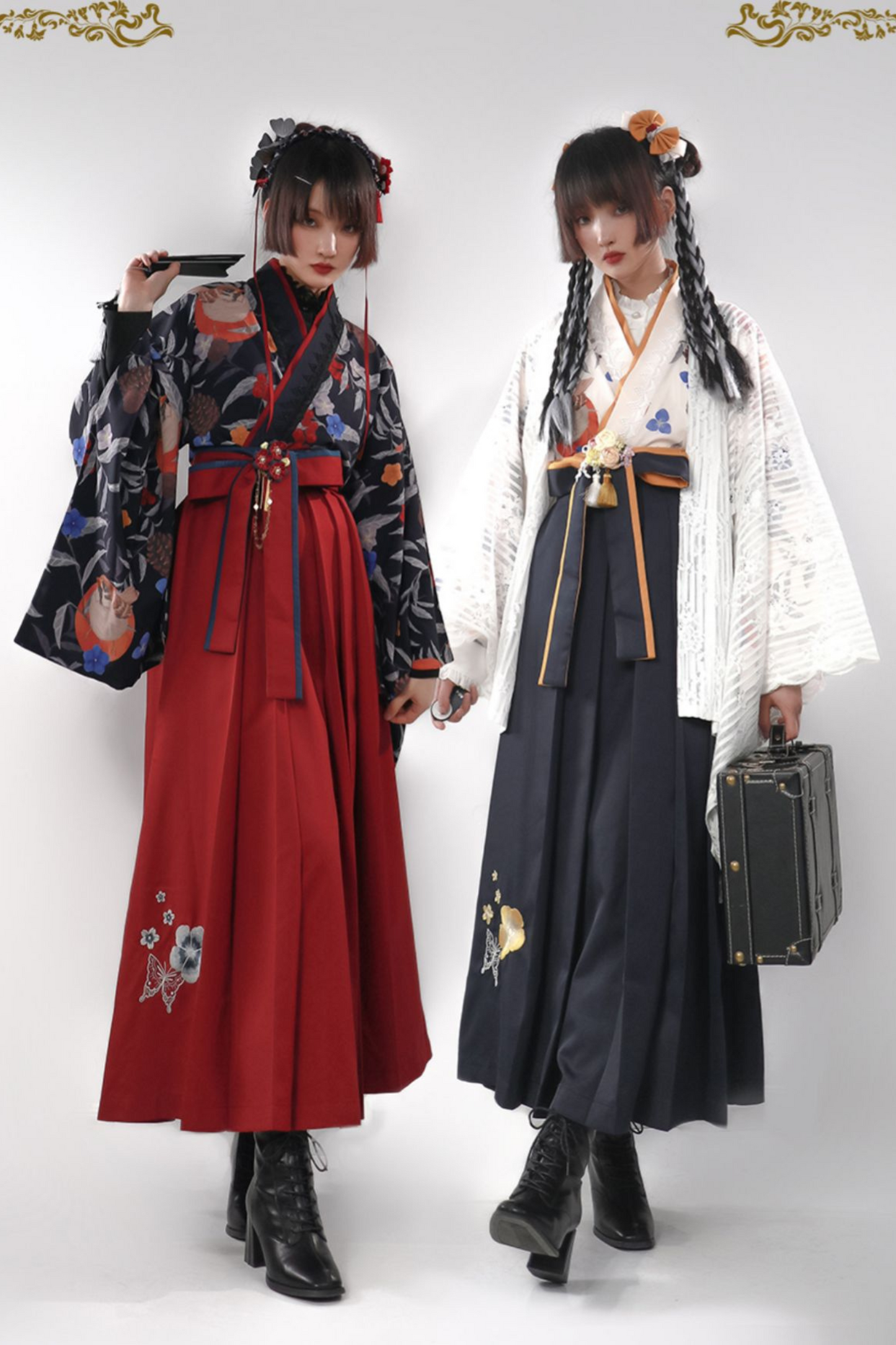 レトロ手毬和装トップス