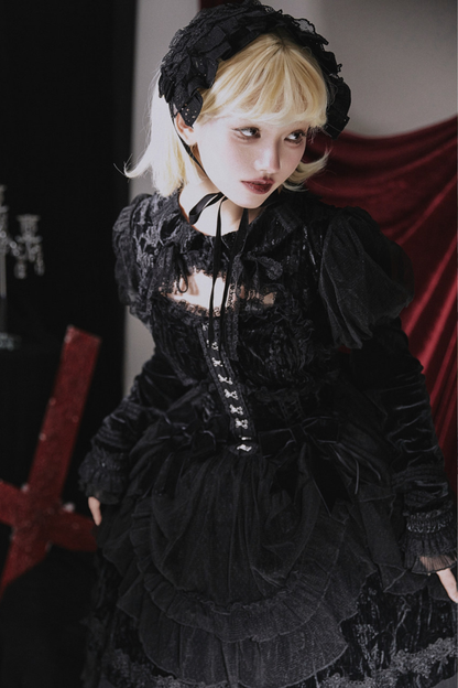 Gothic Chic Doll Lolita Dress + Short Jacket