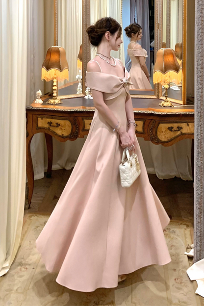 オフショルダーリボンショートフレアドレス＋ロングフレアドレス