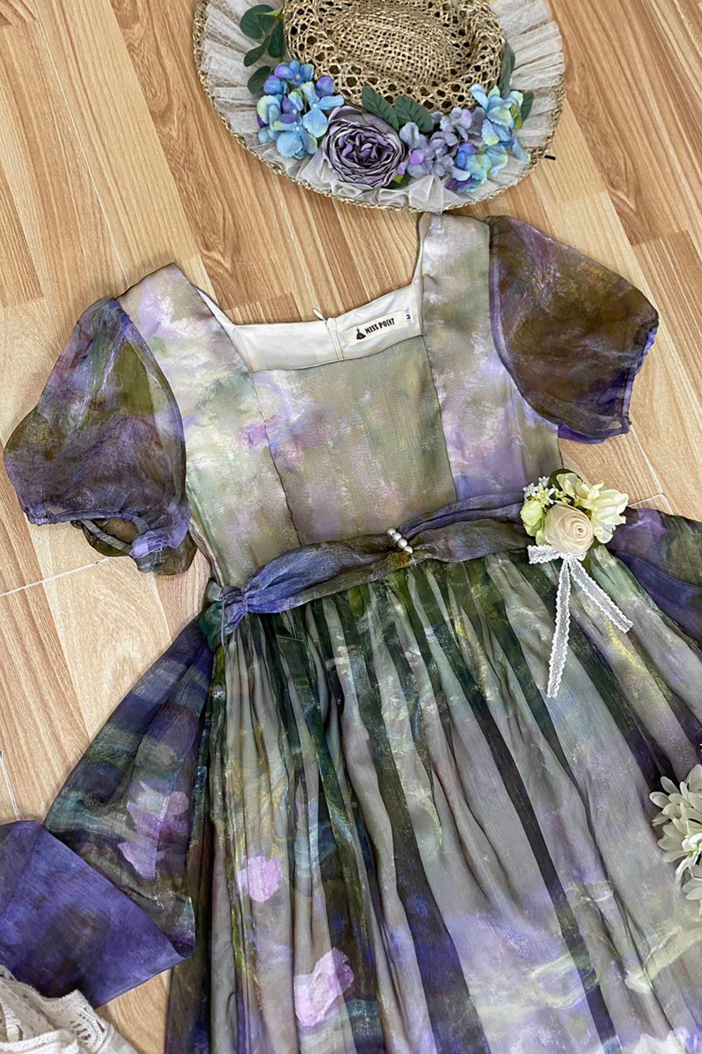 マーブルアートハイウエストマークロリータドレス