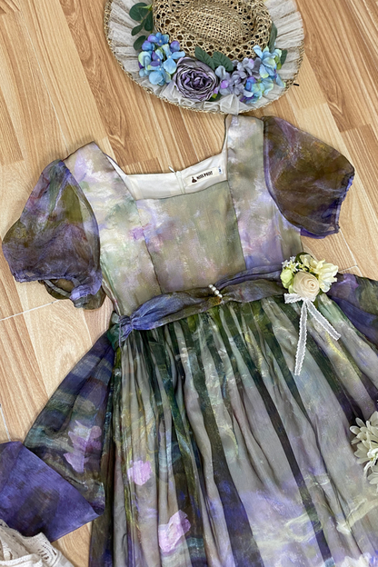 マーブルアートハイウエストマークロリータドレス