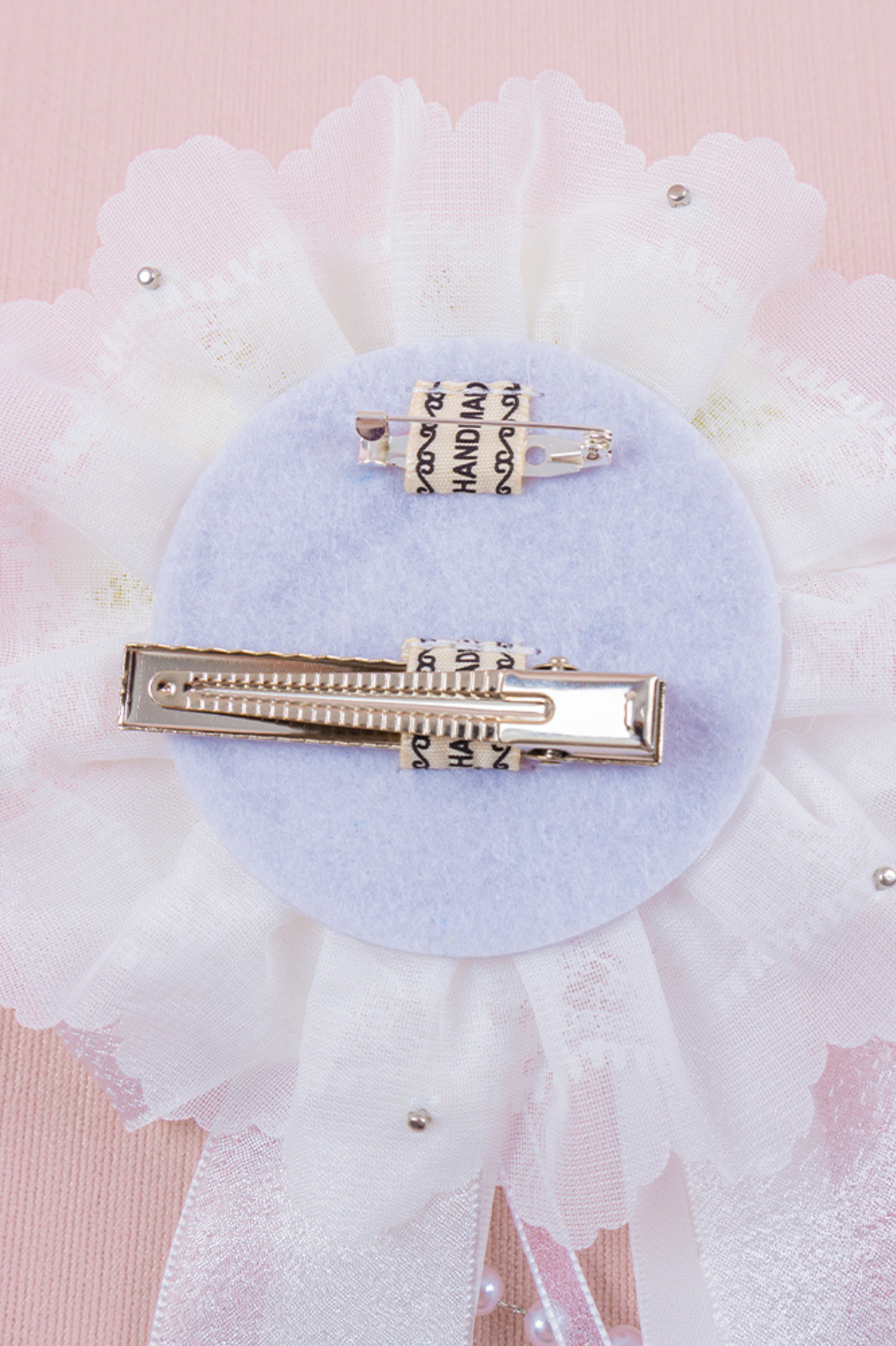 ホワイトレースブライダルスタイルボンネット+ヘアバンド+クリップ+スリーブ