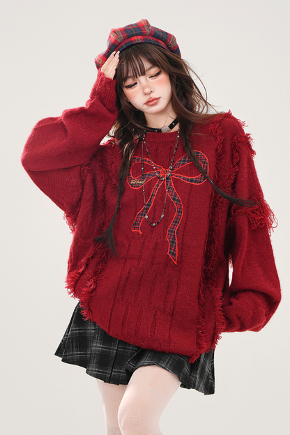 レッドリボンスイートセーター