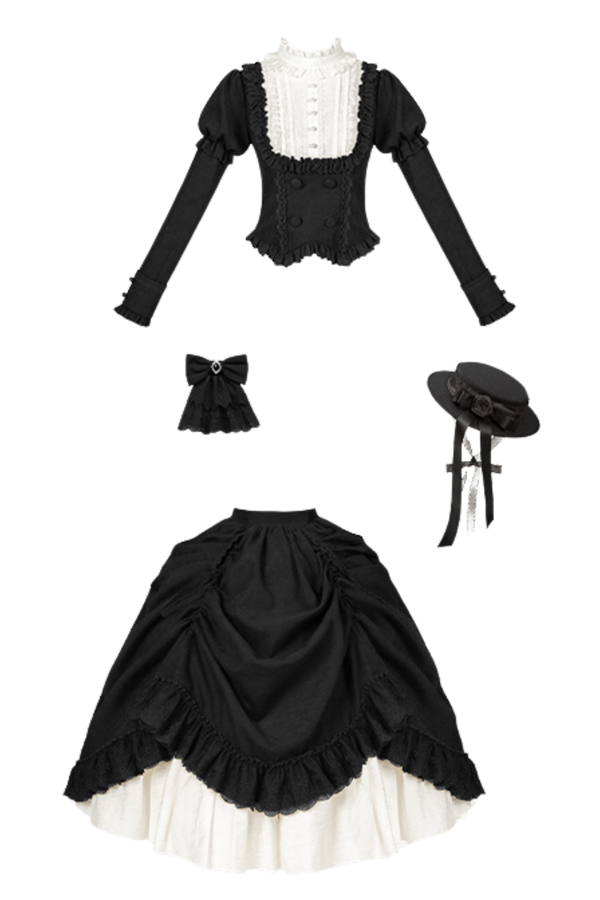 [Reservations] Classical Top + Curtain Skirt + Ribbon Collar + Hat