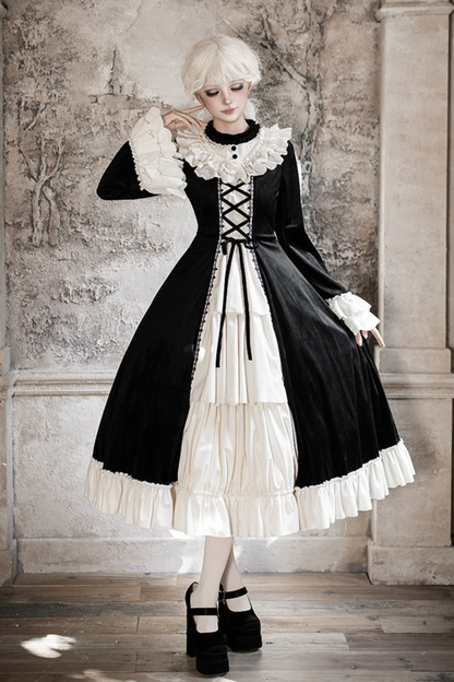 クラシカルエレガントドレス+カラー+リボン+ハット