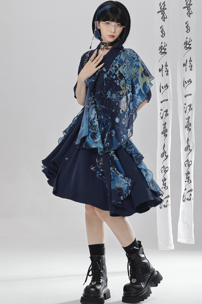 チャイナエンブロイダリードレス+ベルト+ガードル