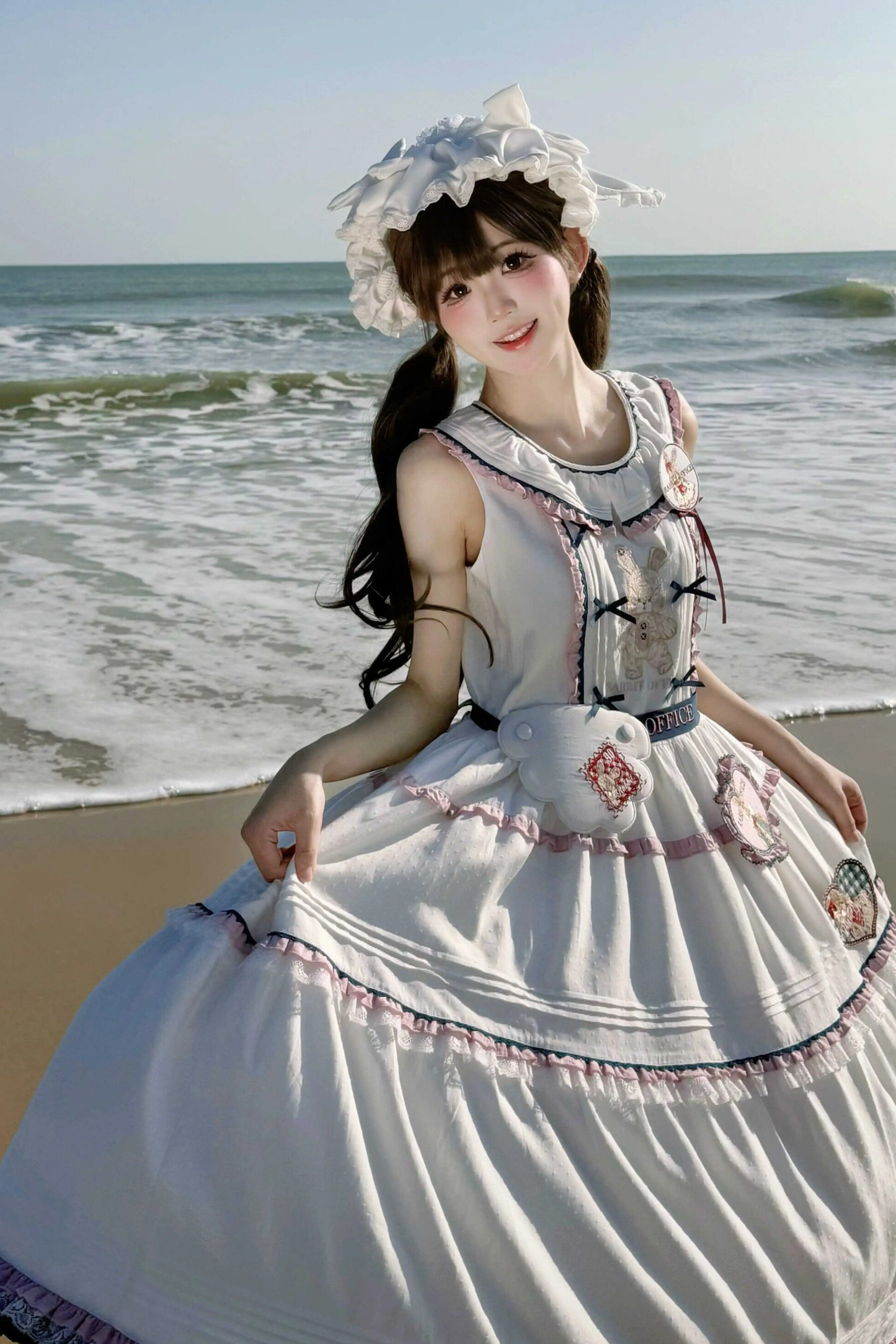 Retro Bear Puff Sleeve Dress + Sleeveless Dress