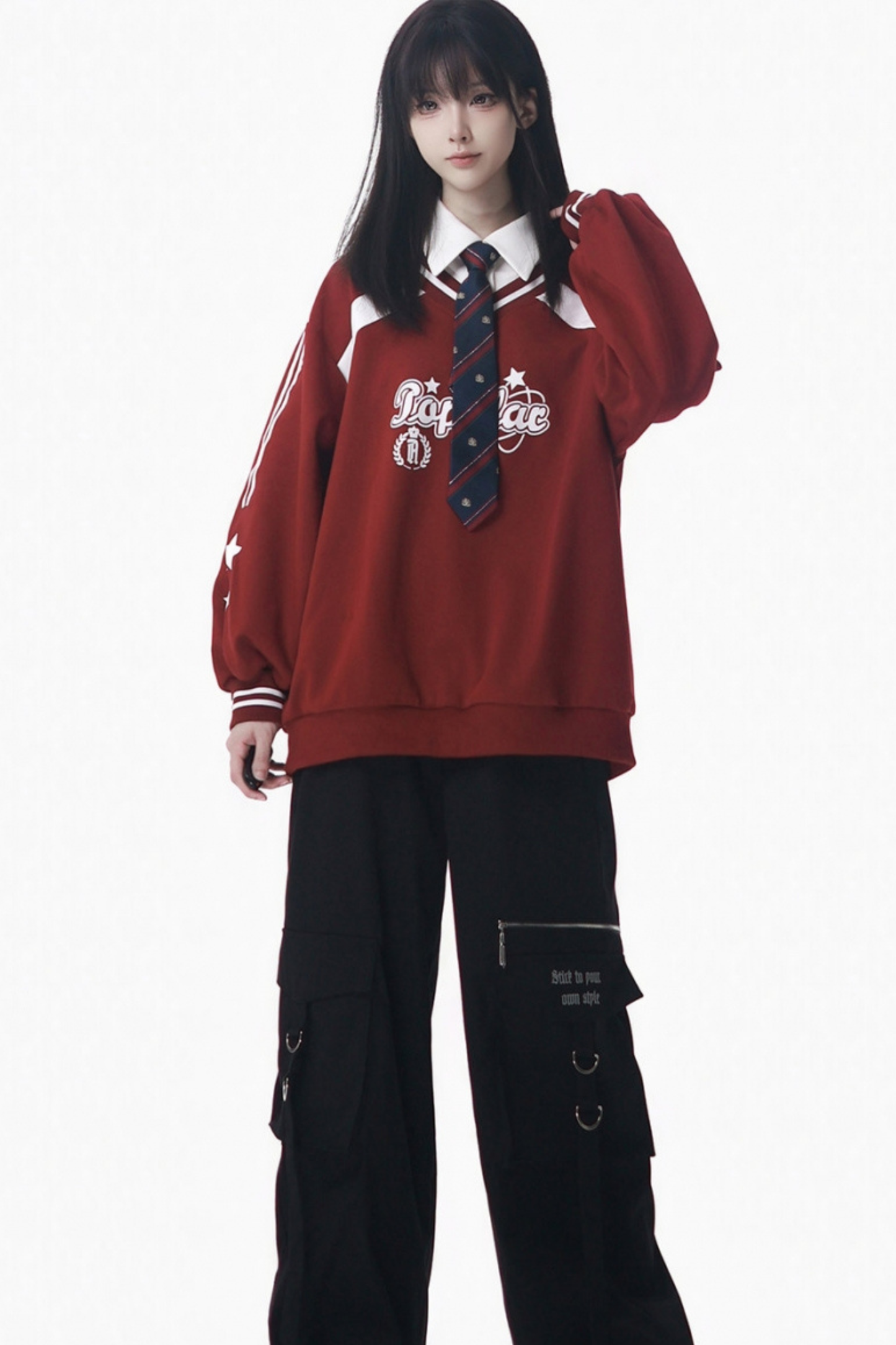 American College Sweatshirt + Tie + Pants + Skirt