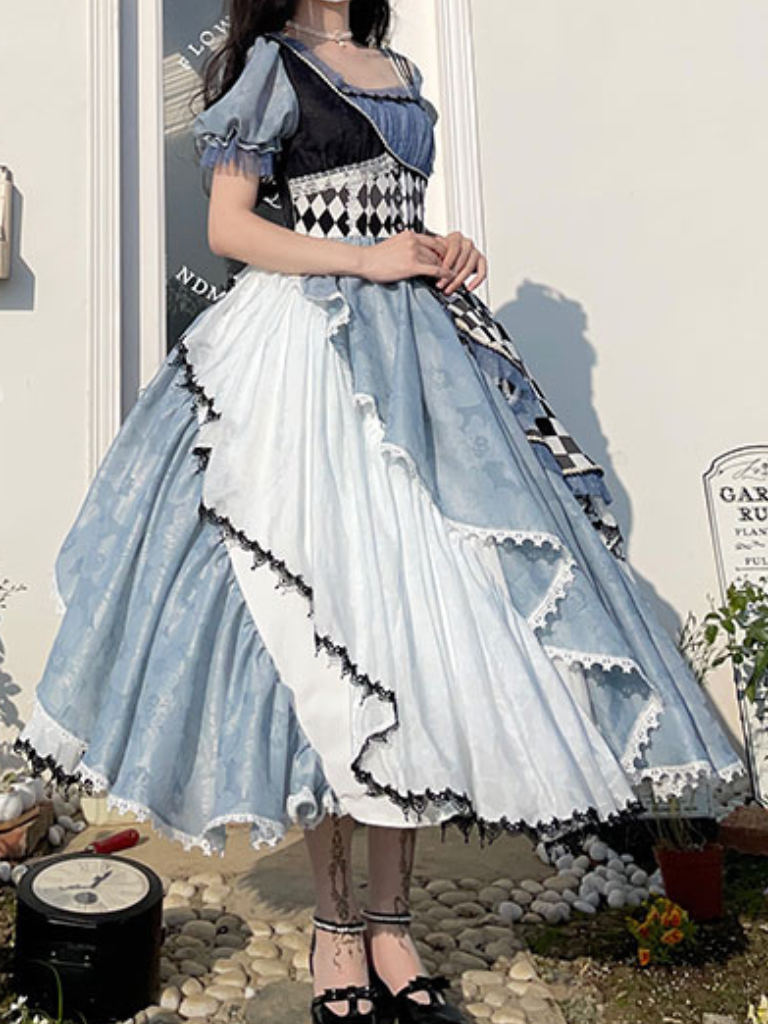 [May 20, 2012 reservation deadline] Alice in Wonderland Asymmetrical Check Dress