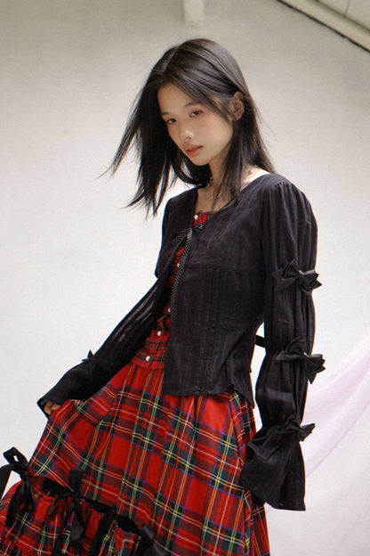 Polka Dot Plaid Blouse