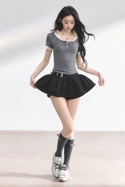 ストレートショルダーアメリカンシャツトップス