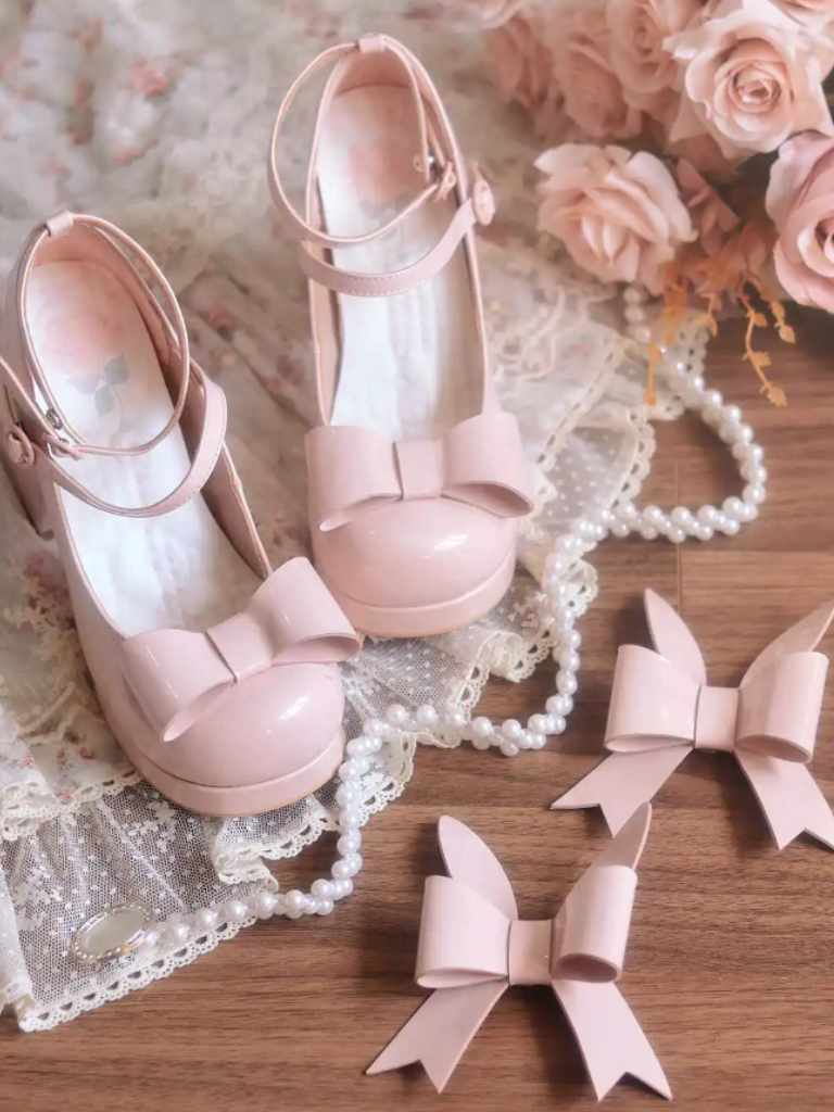 Bunny ears ribbon high heels