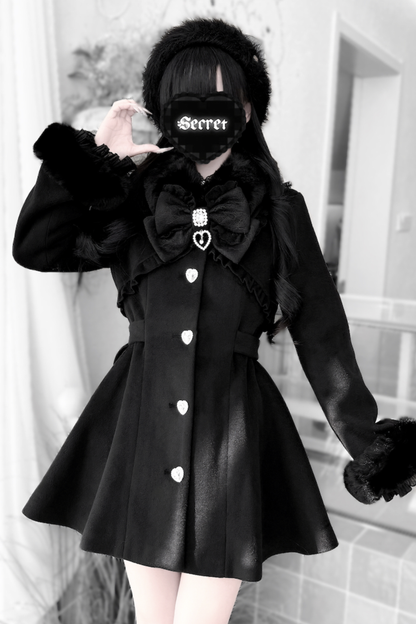 リボンウエストマークフレアコート