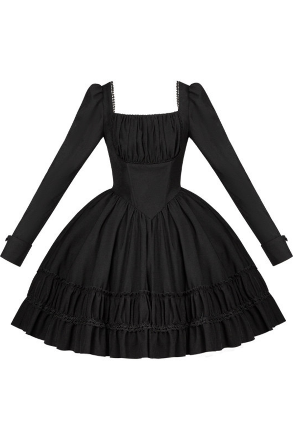 Gothic Elegant Dress + Fake Collar + Hat
