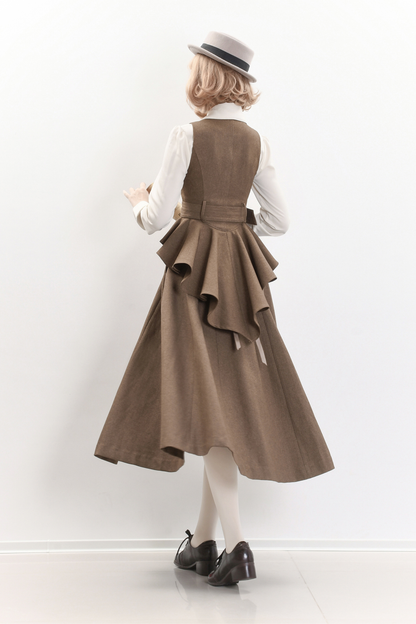 Umbrella Vintage Style Trailing Vest + Long Skirt + Short Skirt