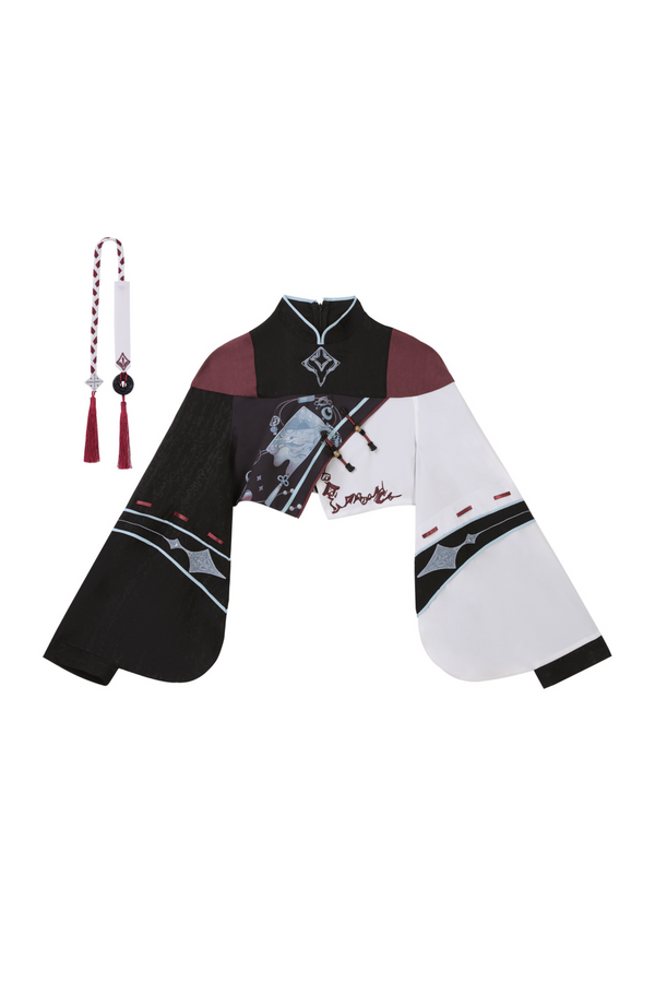 Devil's ethnic Chinese jacket + camisole + pleated skirt + skirt curtains