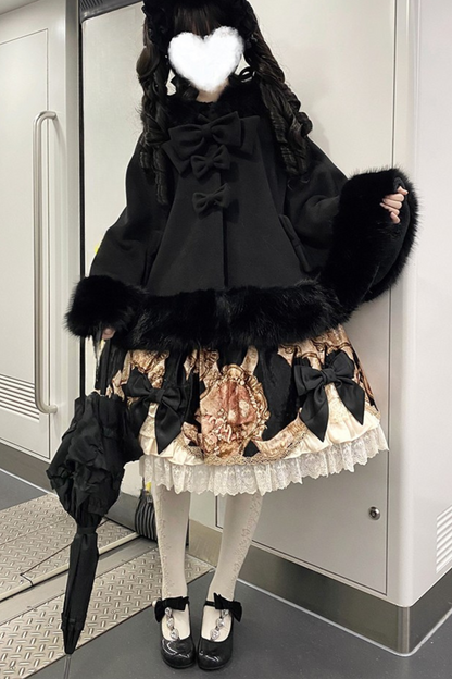 【12月18日予約締切】猫耳ファーフーディーケープコート