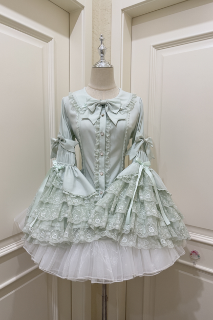 プリンセスリボンフリルスリーブシャツ