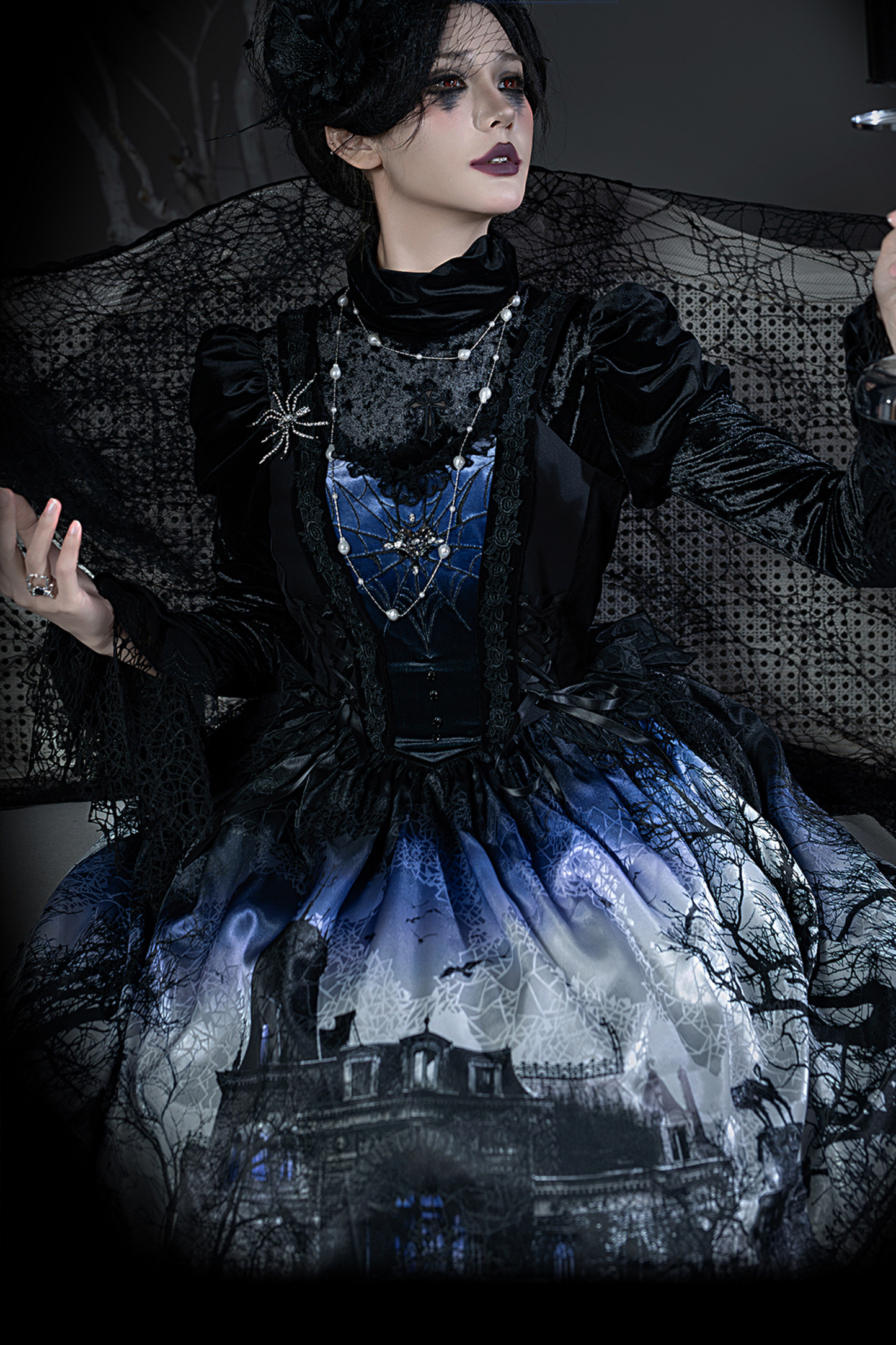 Velvet Patchwork Camisole Dress