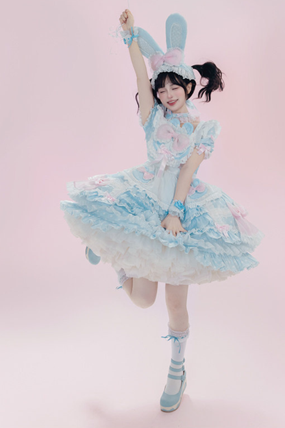 Lace Rabbit Ear Headband + Ribbon Necklace