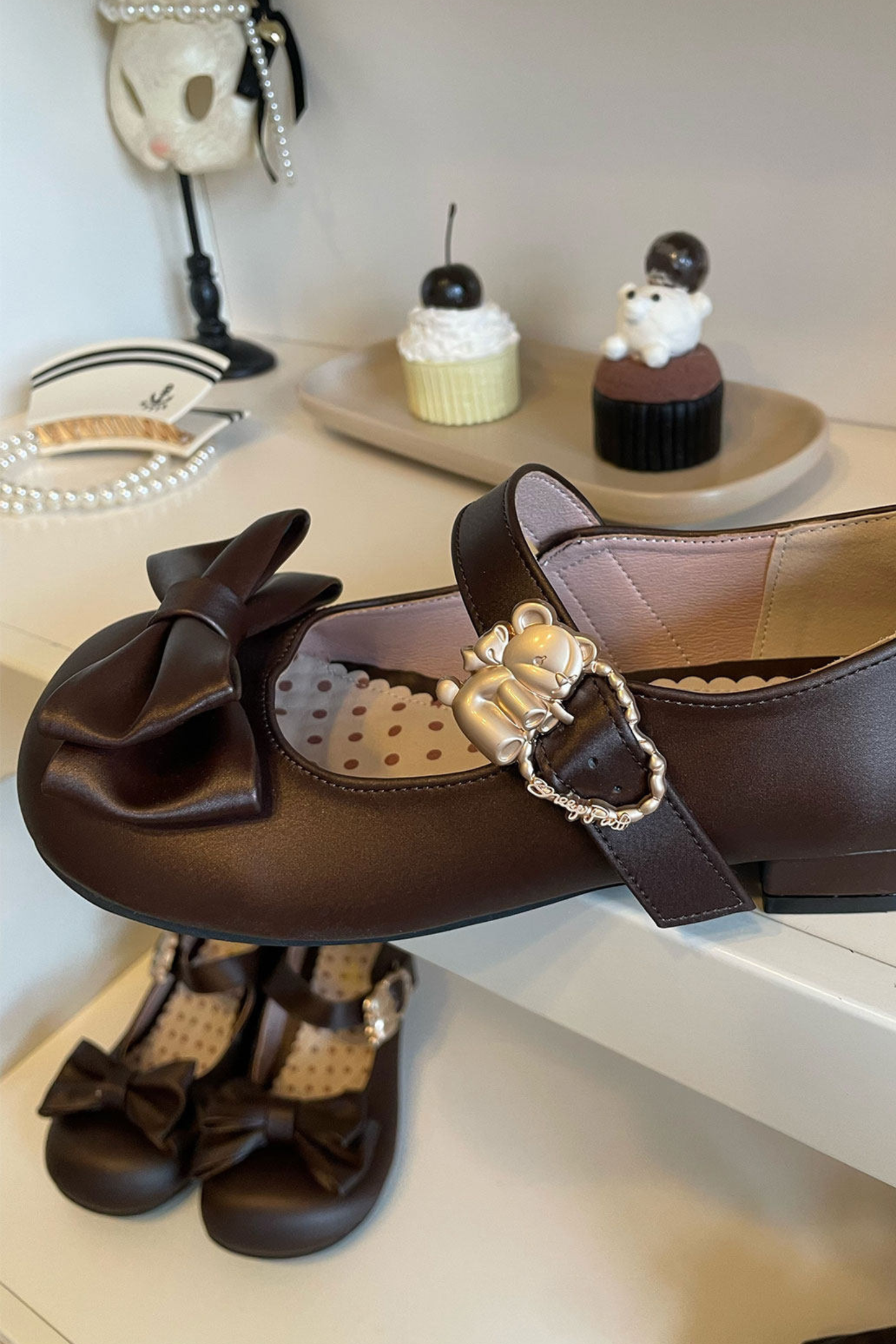 Satin Sheep Puff Shoes