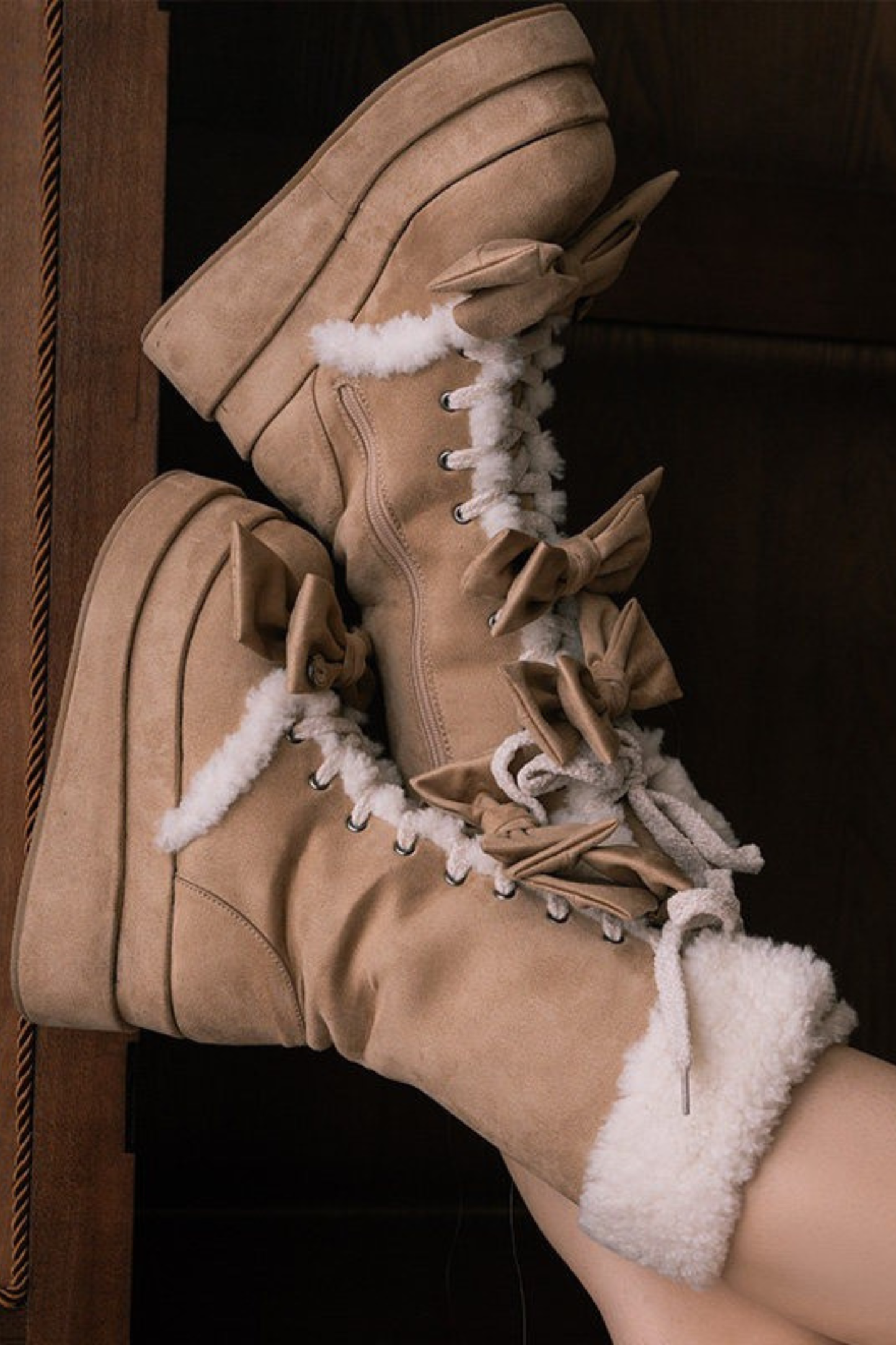 リボンロリータスノーブーツ