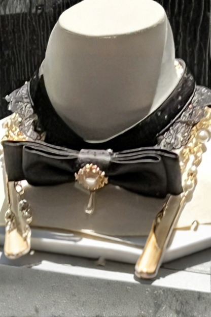 ゴールデンゴシックドレス+チョーカー+スリーブ+バッジ