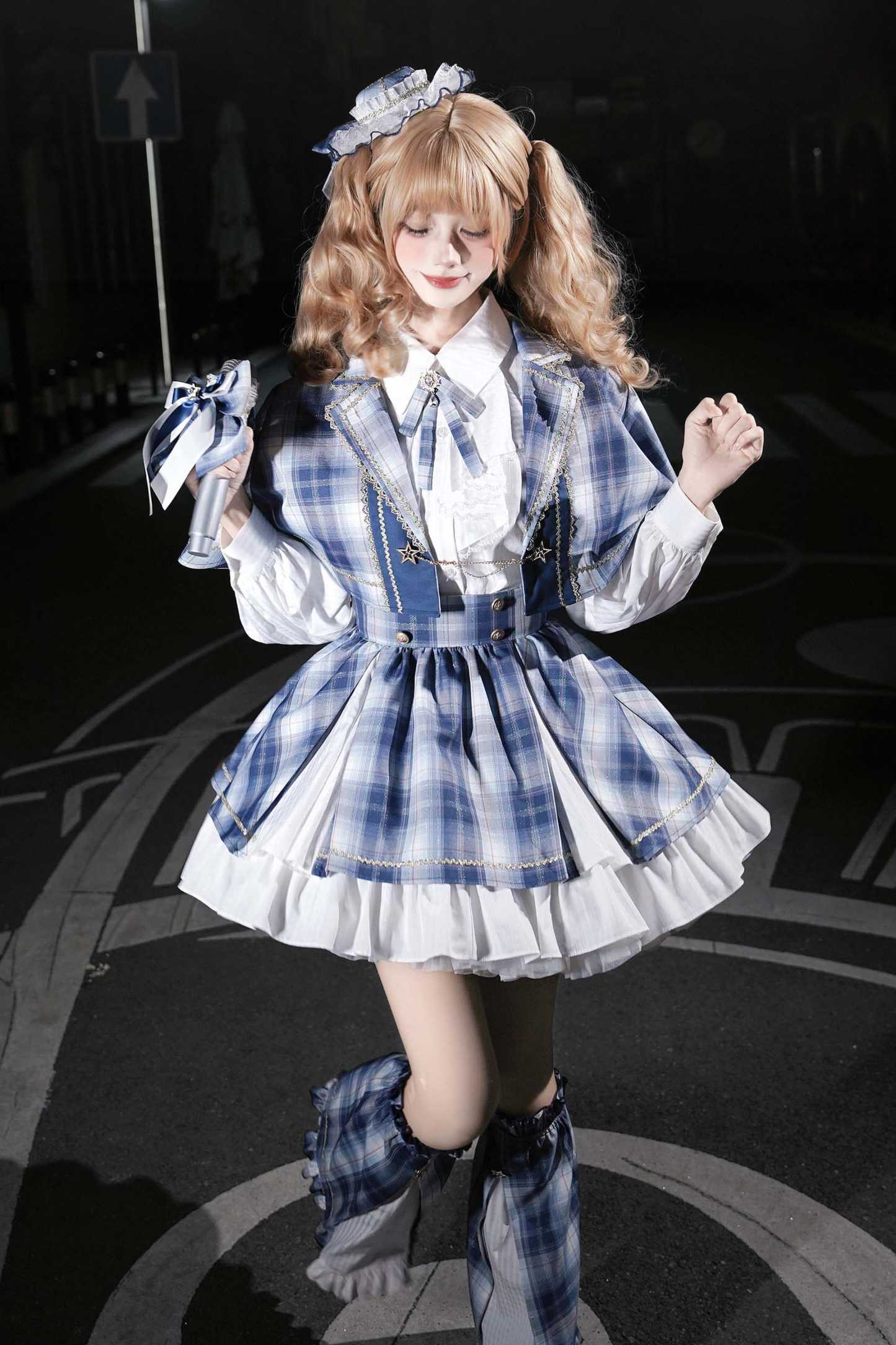 スターライトアイドルコスプレケープ+シャツ+スカート+レッグウォーマー