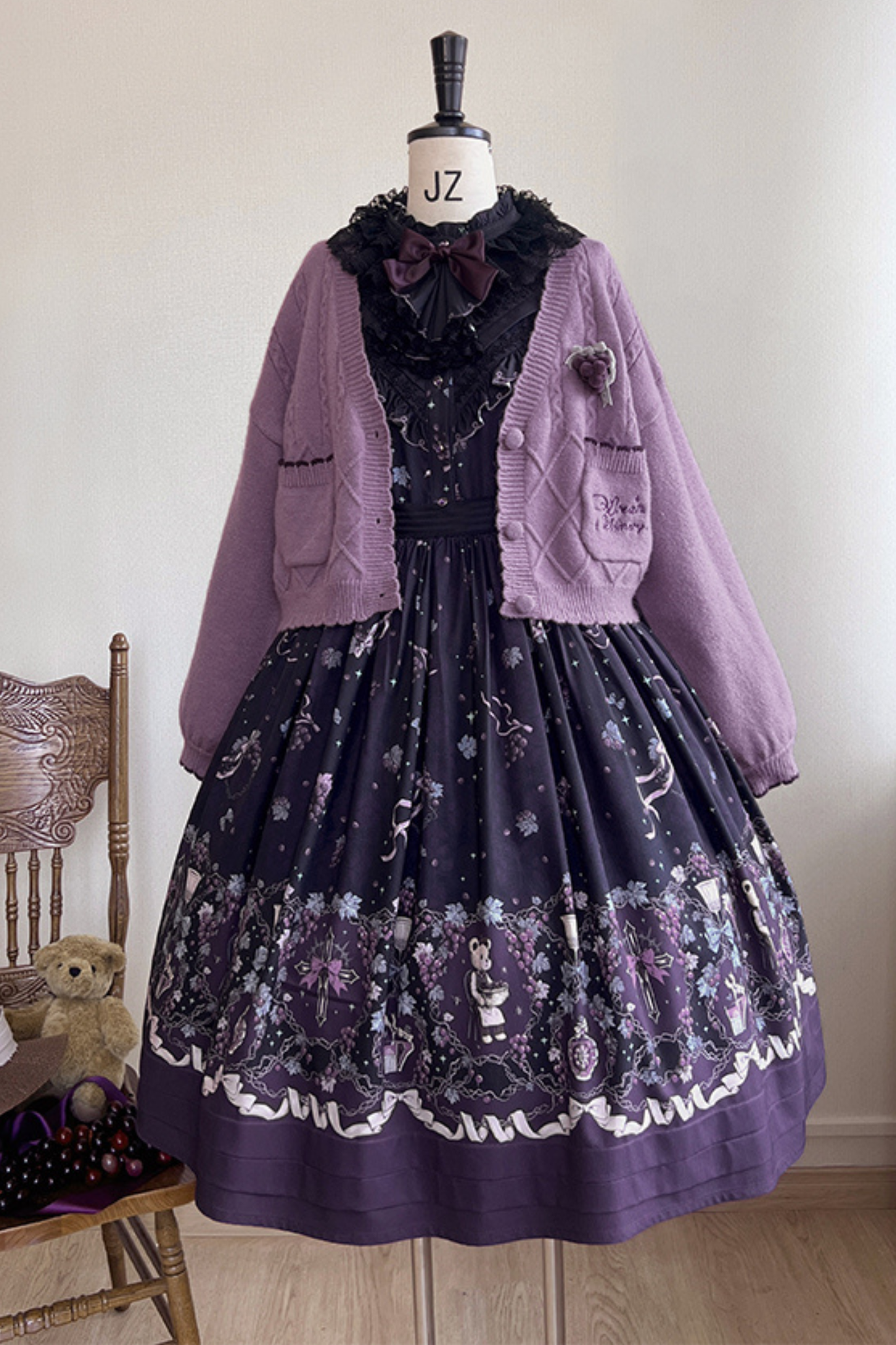 ワイナリーレトロベアロリータドレス