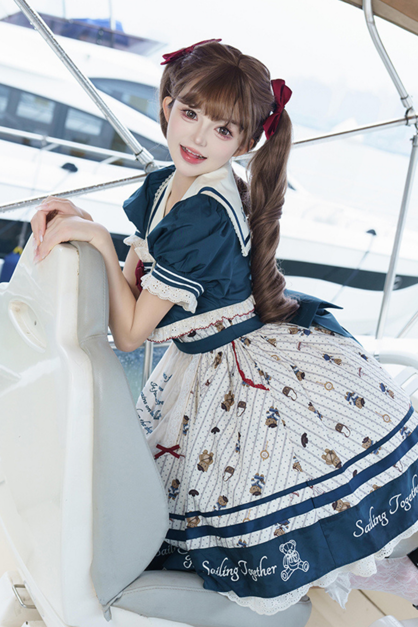 Jasmine Bear Marine Design Jumperskirt + Short Outerwear