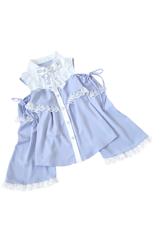 [Pre-Order] Off-Shoulder Princess Sleeve Mine Shirt