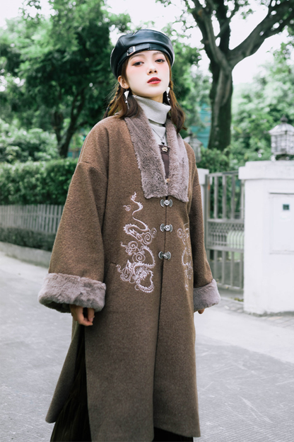 Chinese Dragon Motif Long Cardigan