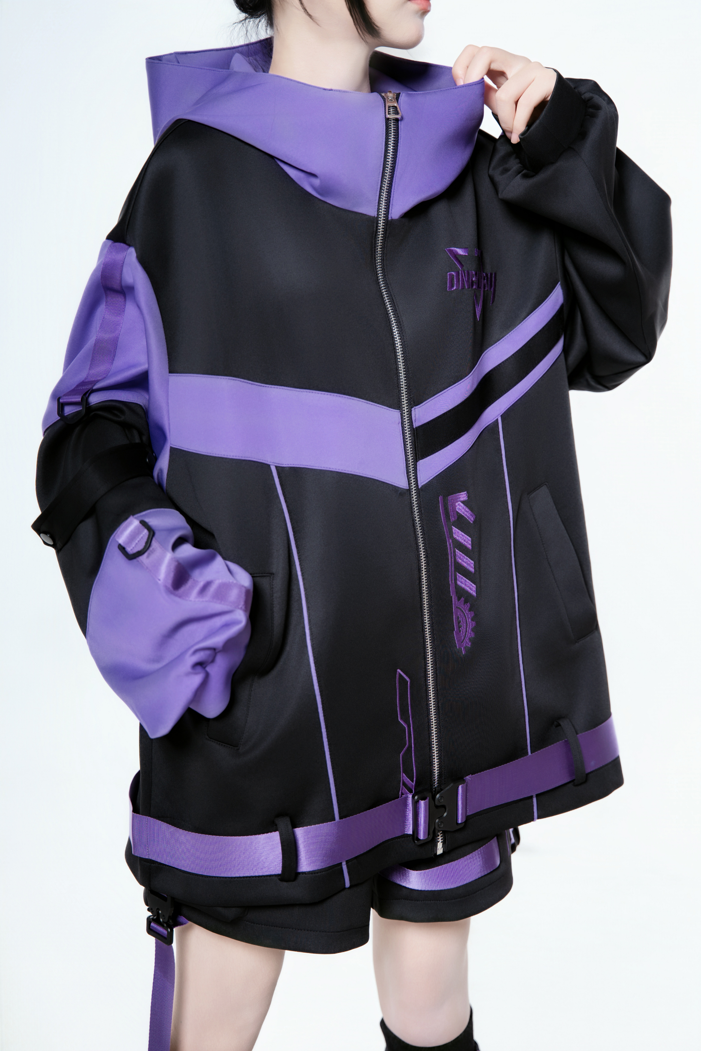 サイバーサブカルジャージジャケット+ショートパンツ+レッグカバー