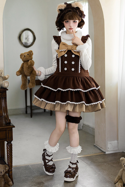 ドールロリータドレス+トップス+アニマルレッグループ+アニマルヘアバンド