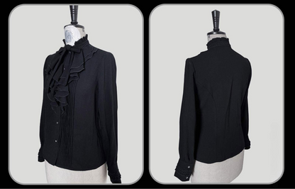 [Preordine entro il 22 novembre] Camicia con colletto a punta gotica elegante Butterfly Bone + Camicia con volant e nastro